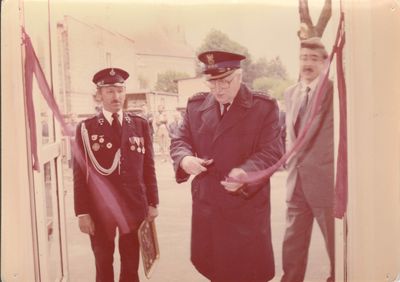 Otwarcie nowej remizy na ul.Strażaków. Rok 1986. Z archiwum OSP. Udostępnione przez pana Adriana Aniśko.

